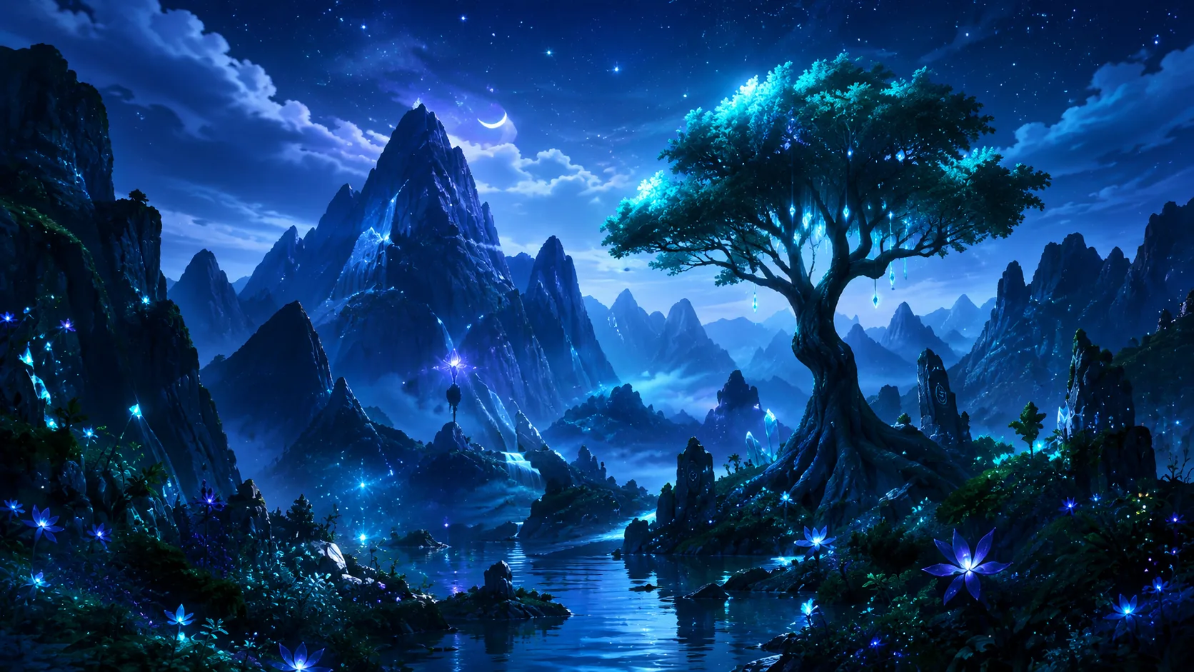Paysage bioluminescent généré par DeepILM